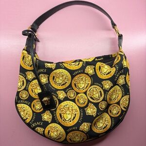 VERSACE Medusa Amplified Print Hobo Shoulder Bag